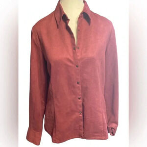 🍁Vintage Casual Corner button down size medium faux suede long sleeve shirt🍁​